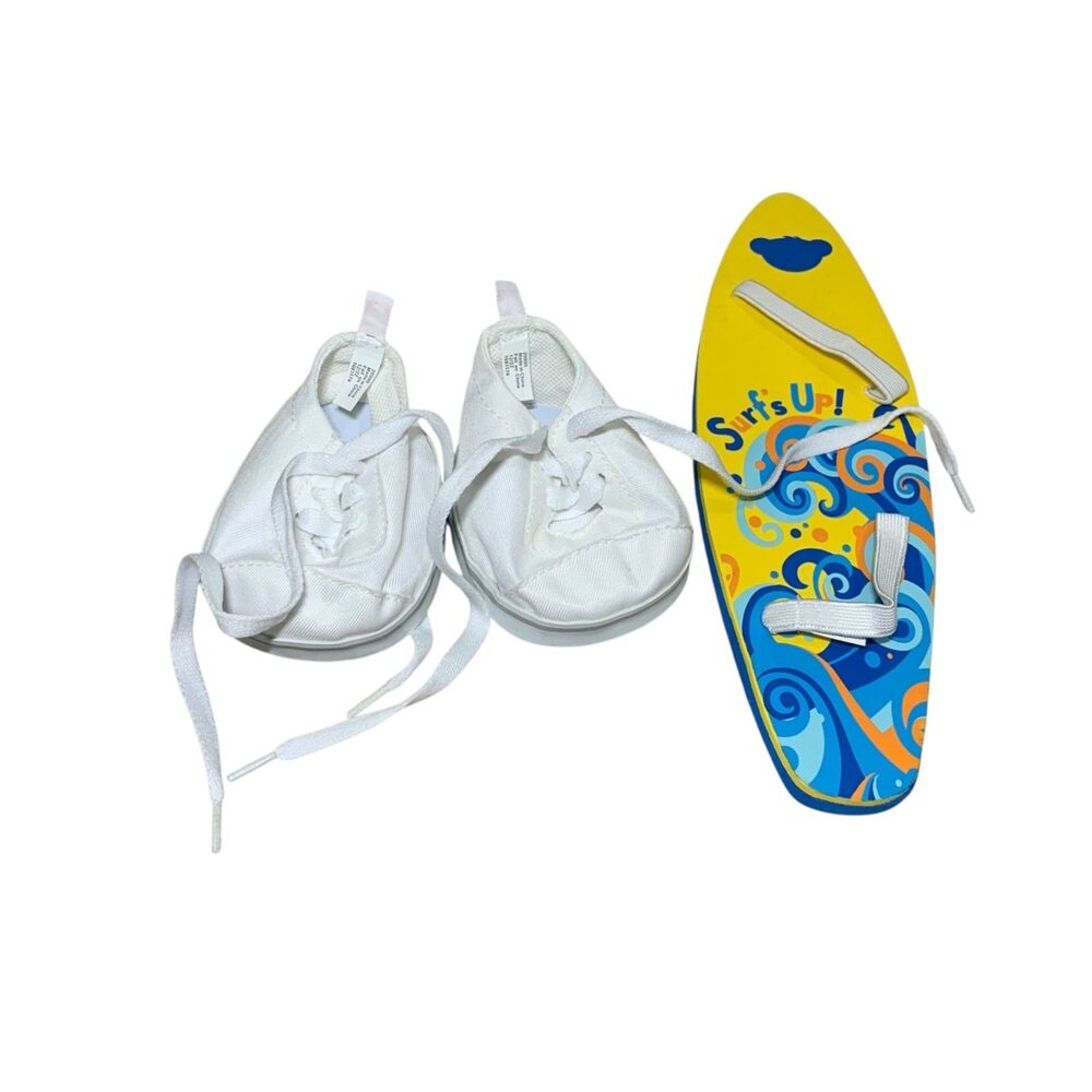 Build a Bear White Shoes and Surfboard Accessory